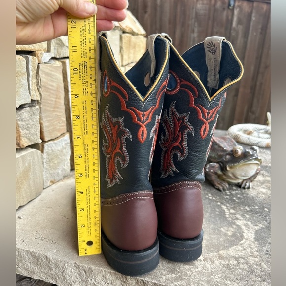 Western Cowboy Mens Boots full grain hide leather square tipSz-27 (US 8.5) locBB - Picture 6 of 13